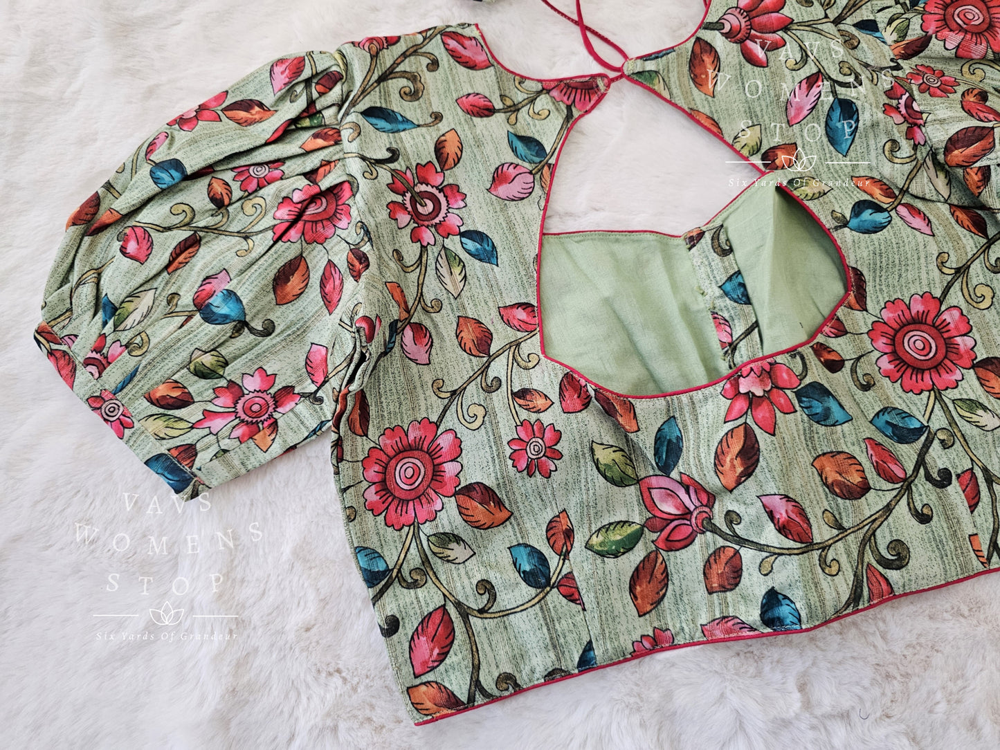 Tussar Silk Kalamkari Blouse