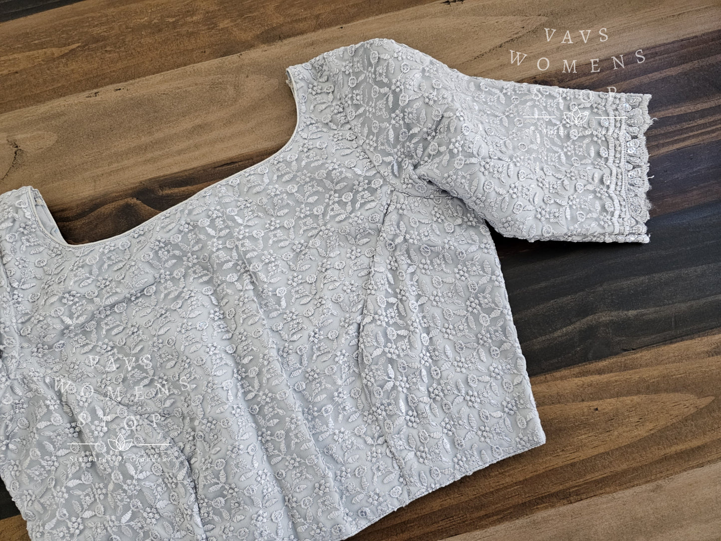 Silver Net Designer Blouse