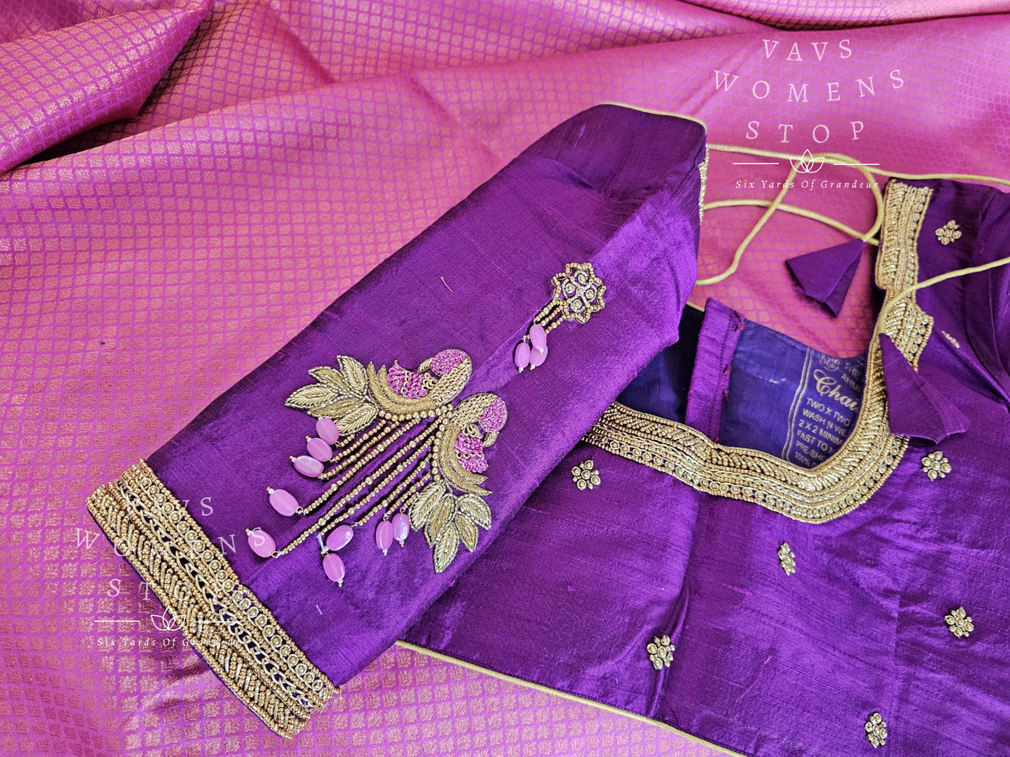 Pure Kanchi Pattu Soft Silk Saree - Pure Rawsilk Maggam Blouse