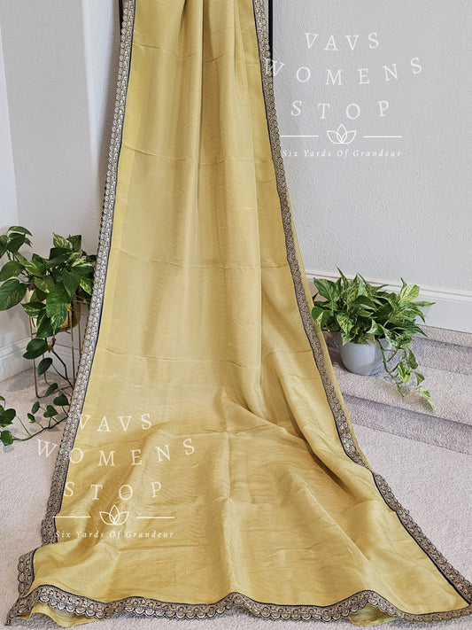 VAVS Customized Designer Crush Tissue Saree