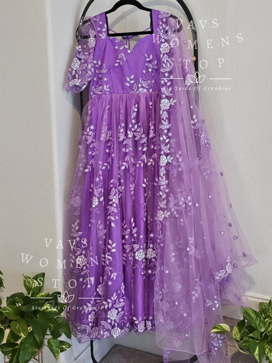 Net Designer Long Frock/Gown Size XL