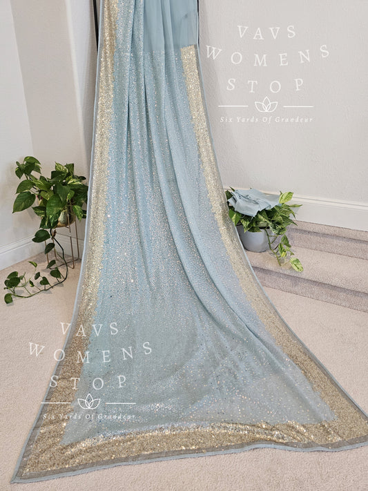 Designer Sequins Georgette Saree