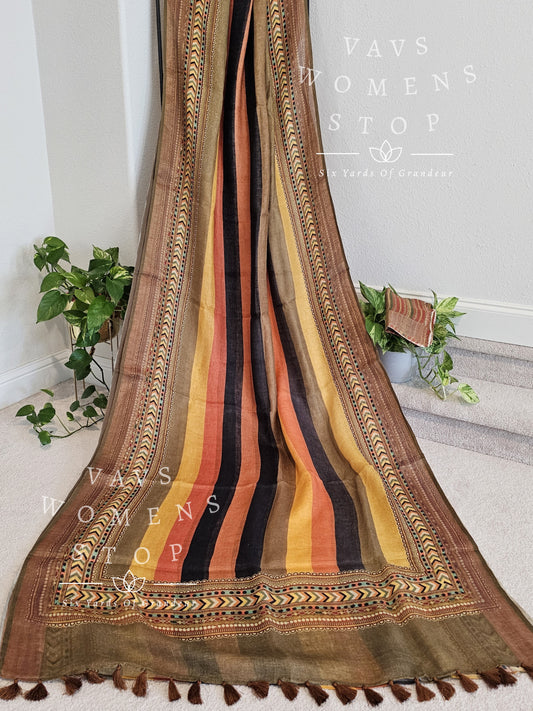 Designer Sabyasachi Inspired Digital Print Linen By Linen Saree