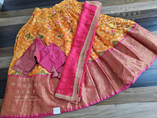 Soft Patola Warmsilk Half Saree Set