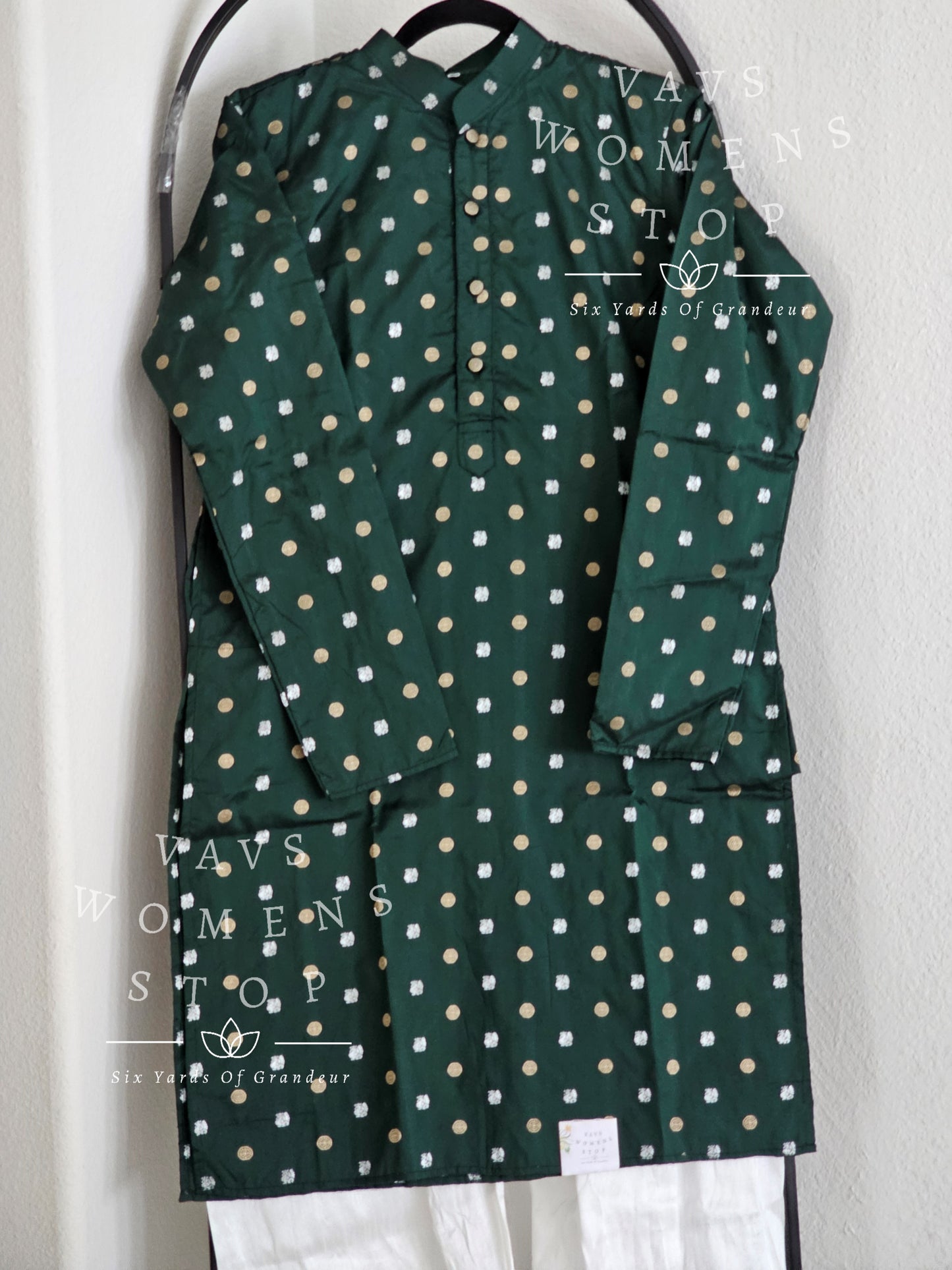 Bottle Green  Shade Men's Benarasi Kurta - Pajama Set