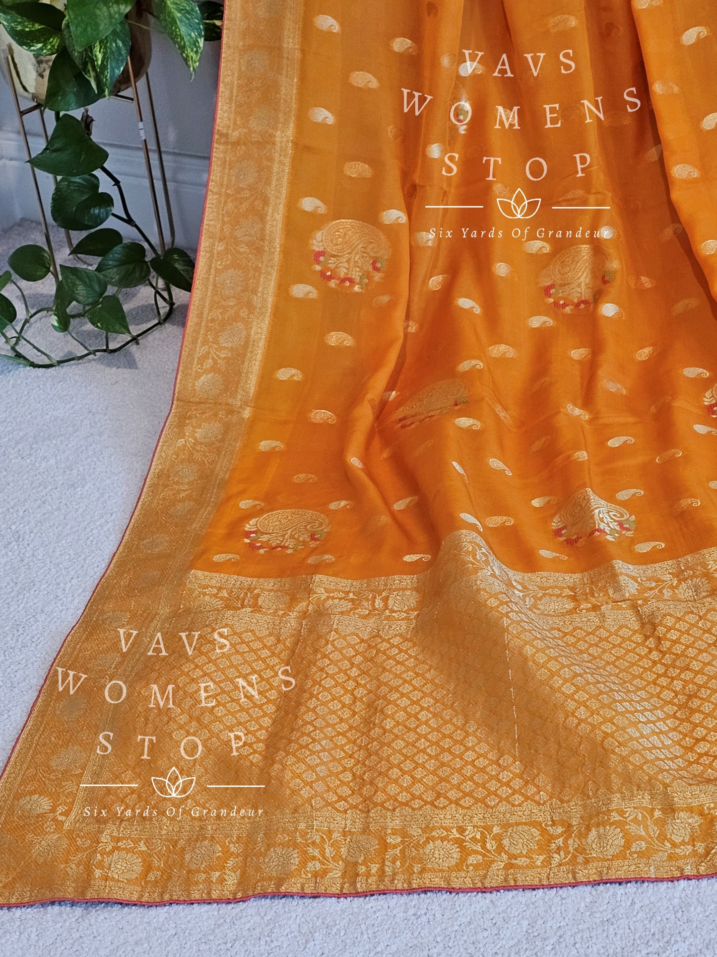 Designer Soft Khaddi Organza Silk Saree - Pure Benarasi Blouse