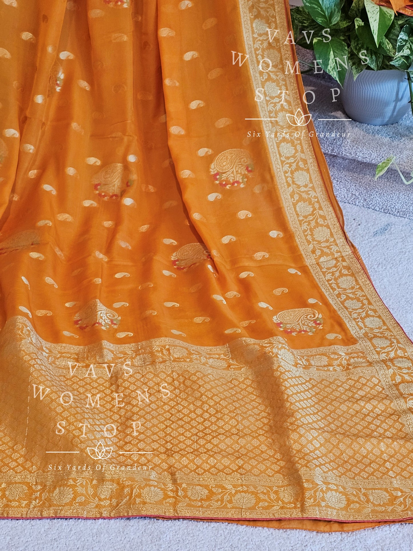 Designer Soft Khaddi Organza Silk Saree - Pure Benarasi Blouse