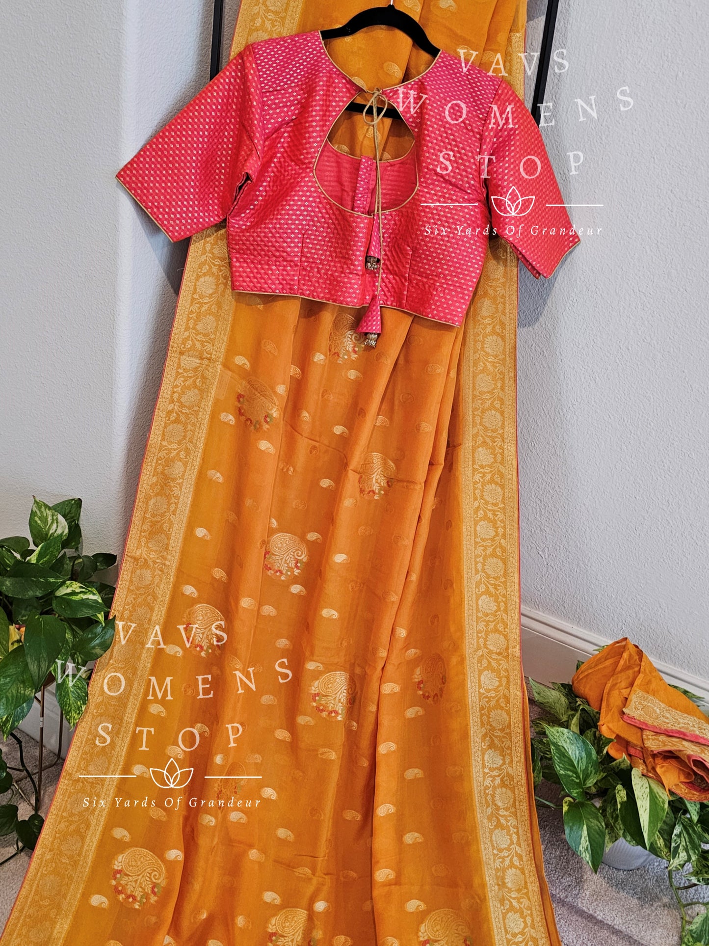 Designer Soft Khaddi Organza Silk Saree - Pure Benarasi Blouse