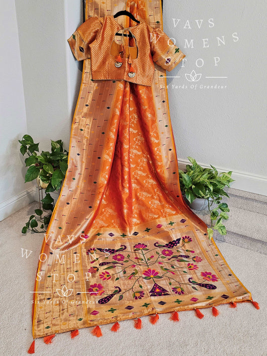 Designer Benarasi Paithani Soft Silk Saree - Blouse