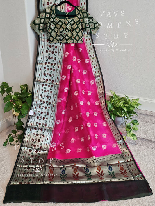 Pure Kora Silk Paithani Saree - Blouse