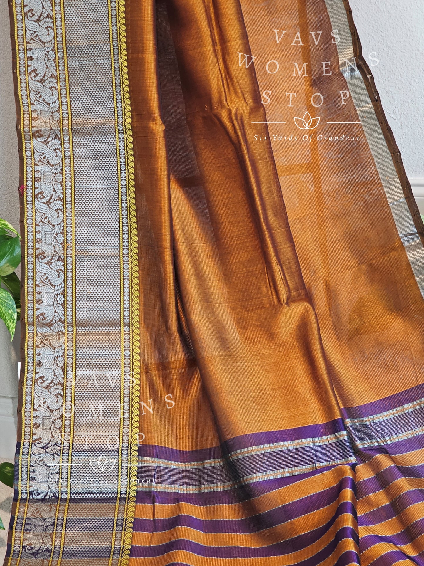 Mangalagiri Pattu Silk Cotton Kanchi Border Saree