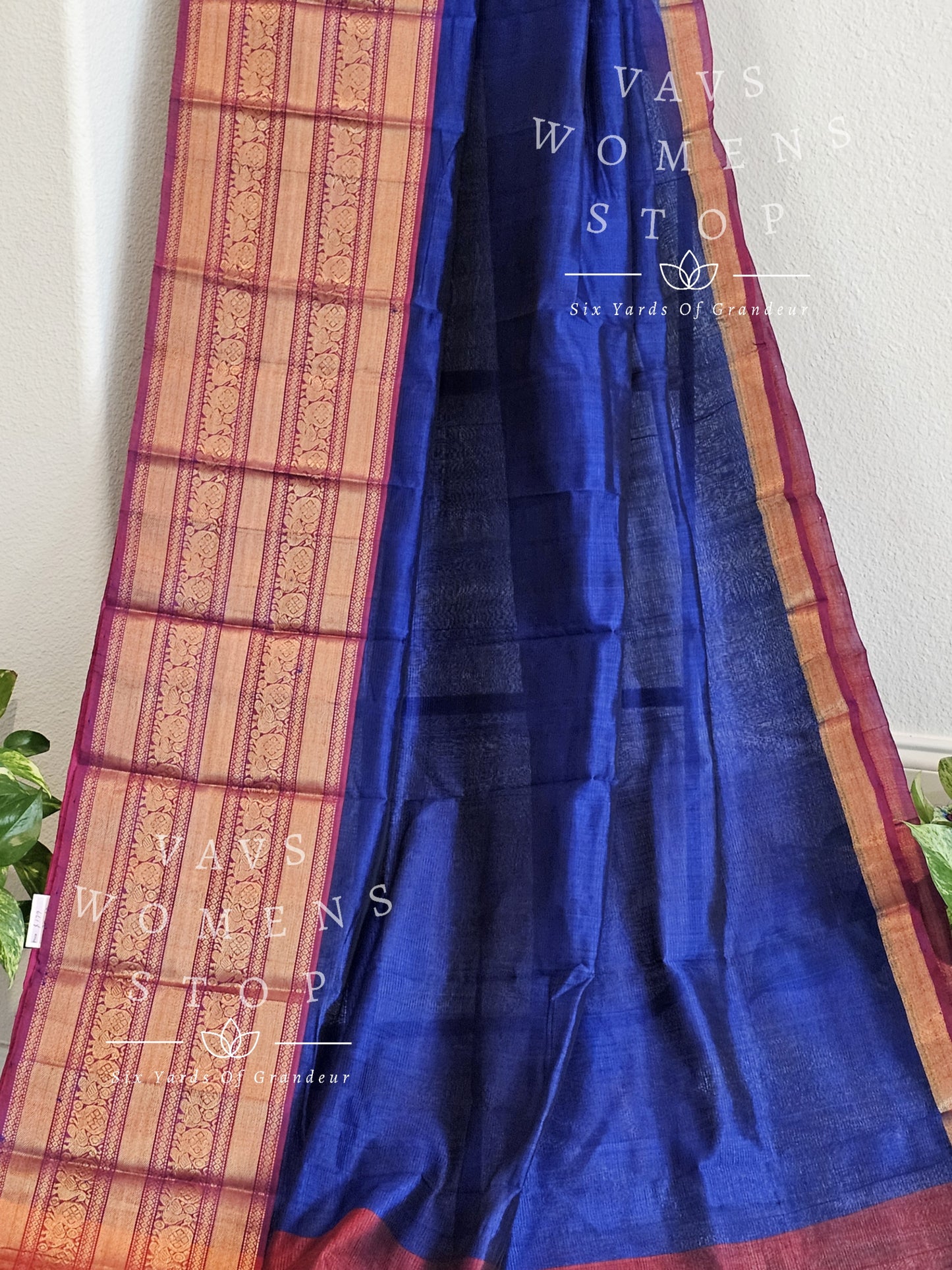 Mangalagiri Pattu Kanchi Border Saree - Pure Benarasi Blouse