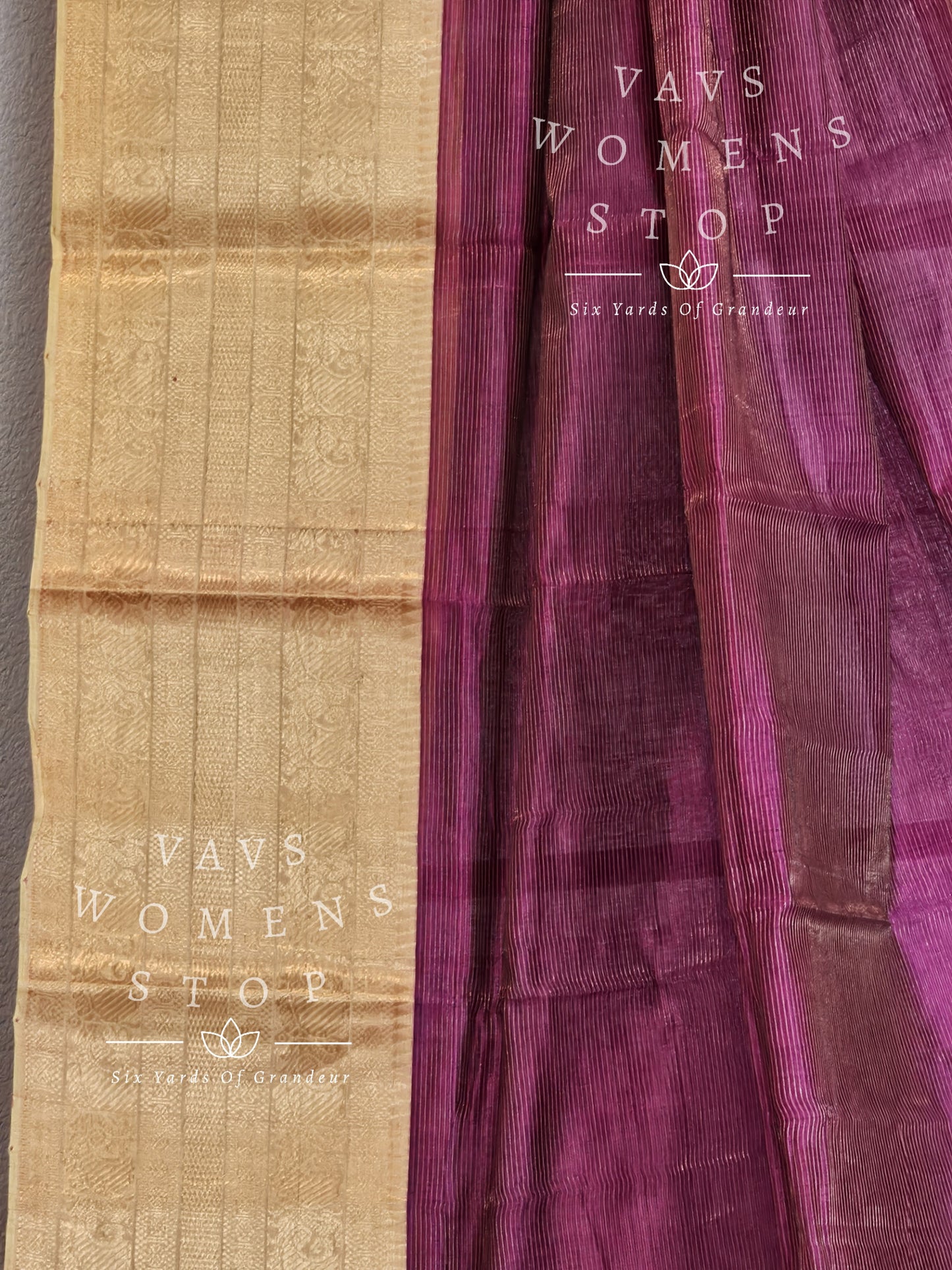 Tissue Mangalagiri Pattu Saree - Chinon Blouse