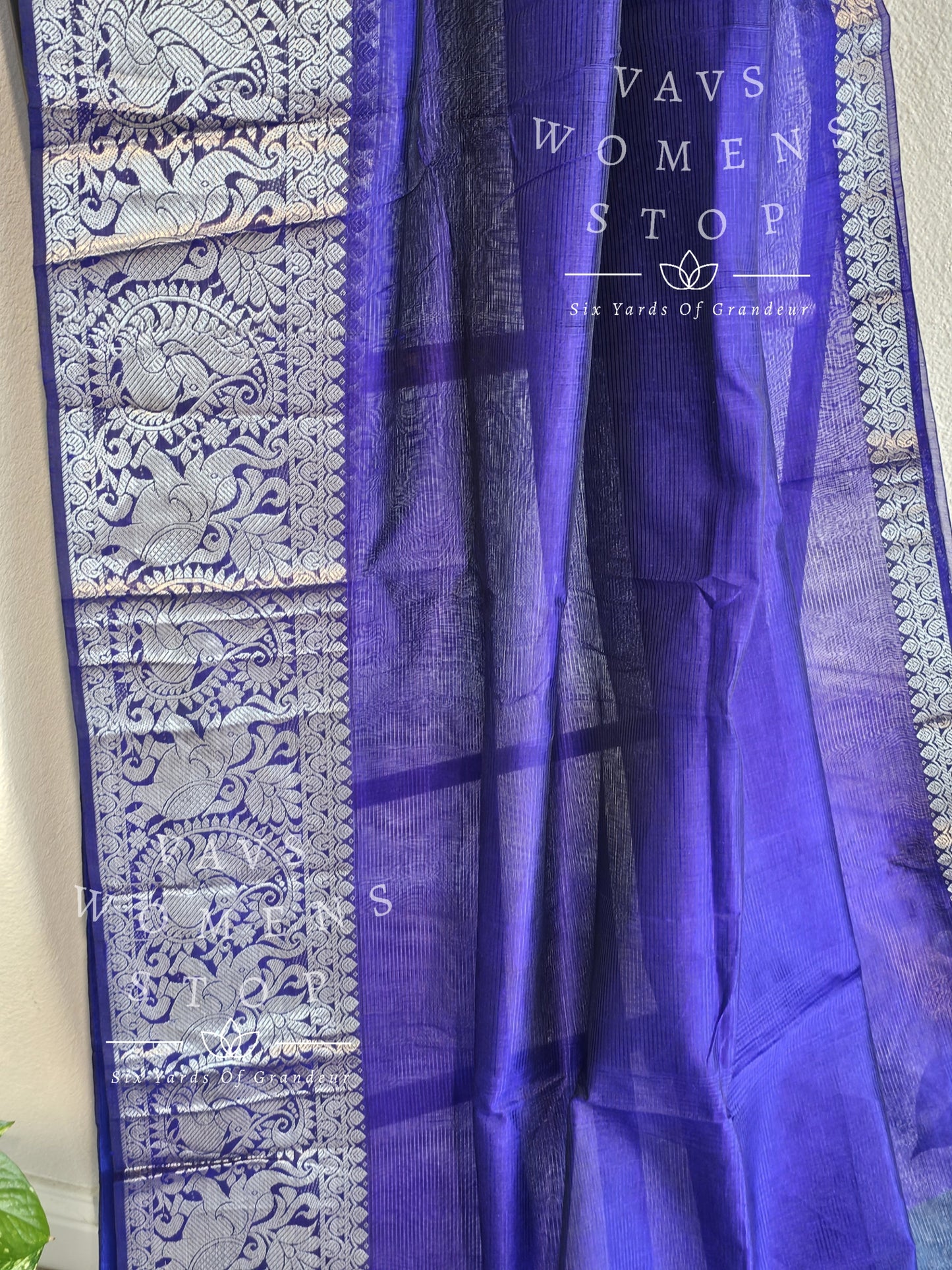 Mangalagiri Pattu Kanchi Border Saree - Rawsilk Blouse