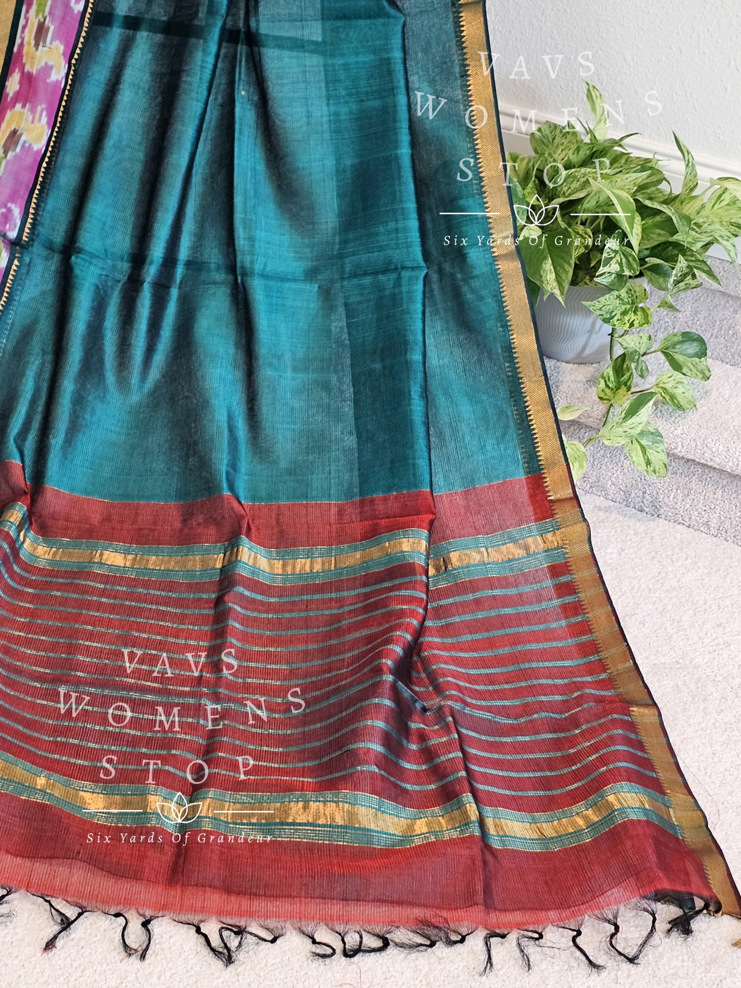 Mangalagiri Pattu Pochampally Border Saree - Blouse