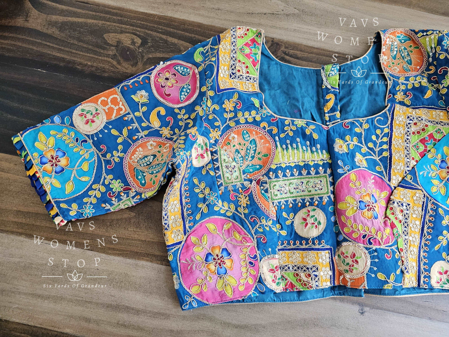 Designer Chinon Silk Sequins Blouse