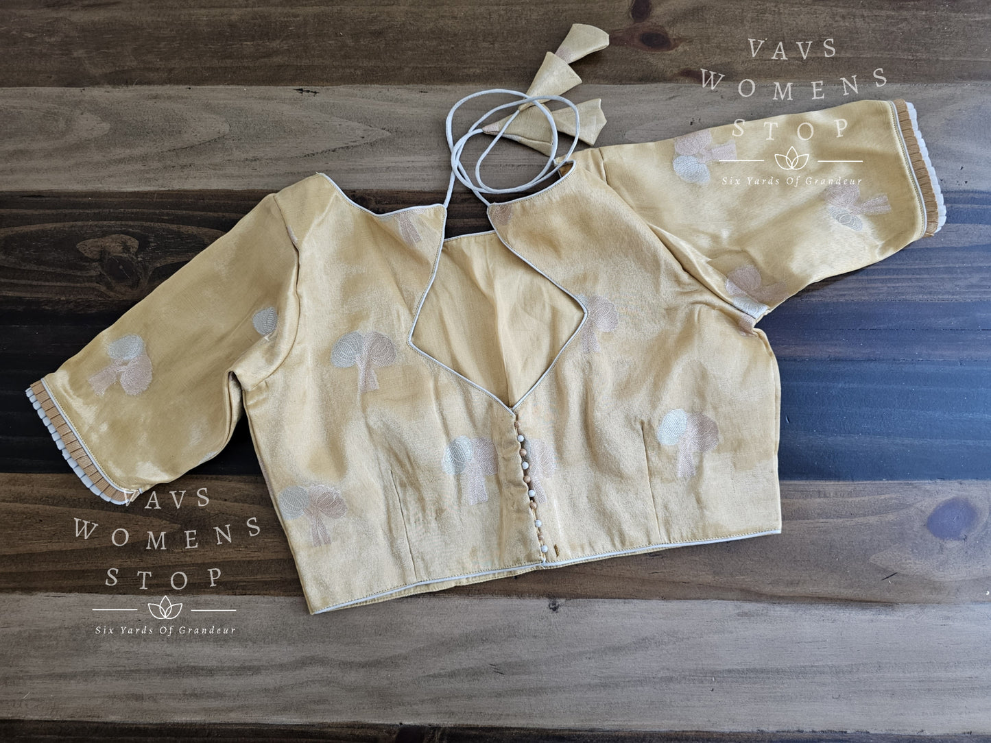 Gold Tissue Silk Designer Blouse