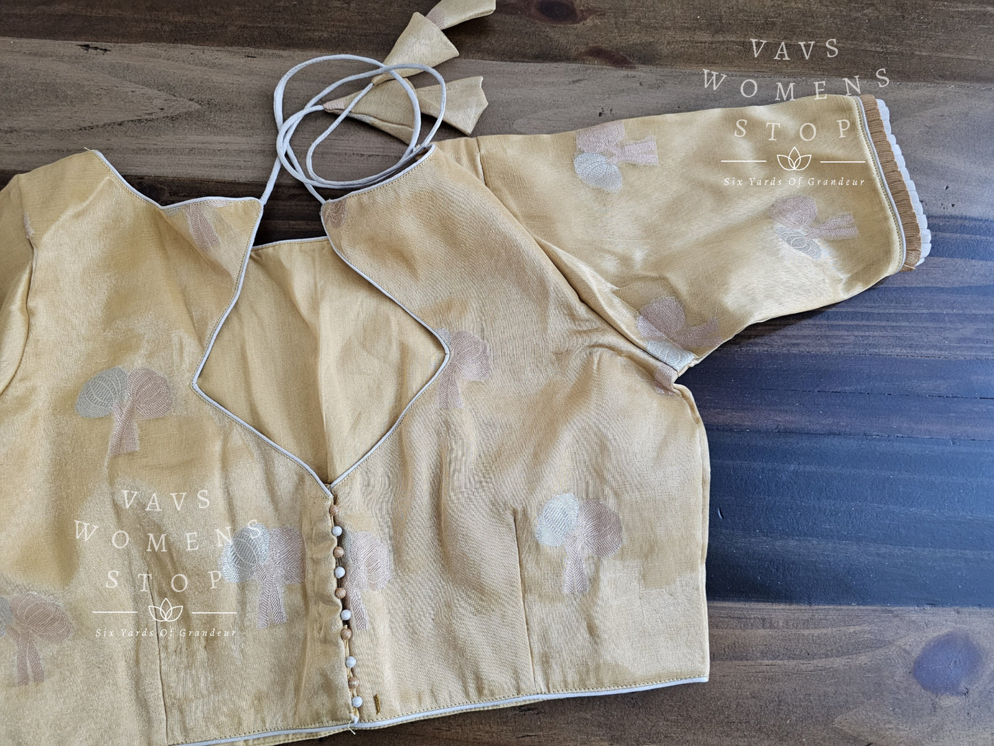 Gold Tissue Silk Designer Blouse