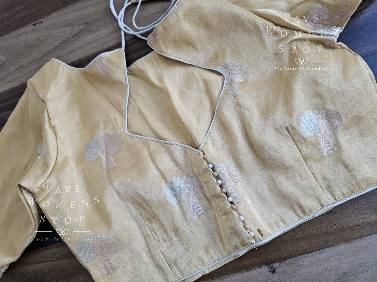 Gold Tissue Silk Designer Blouse