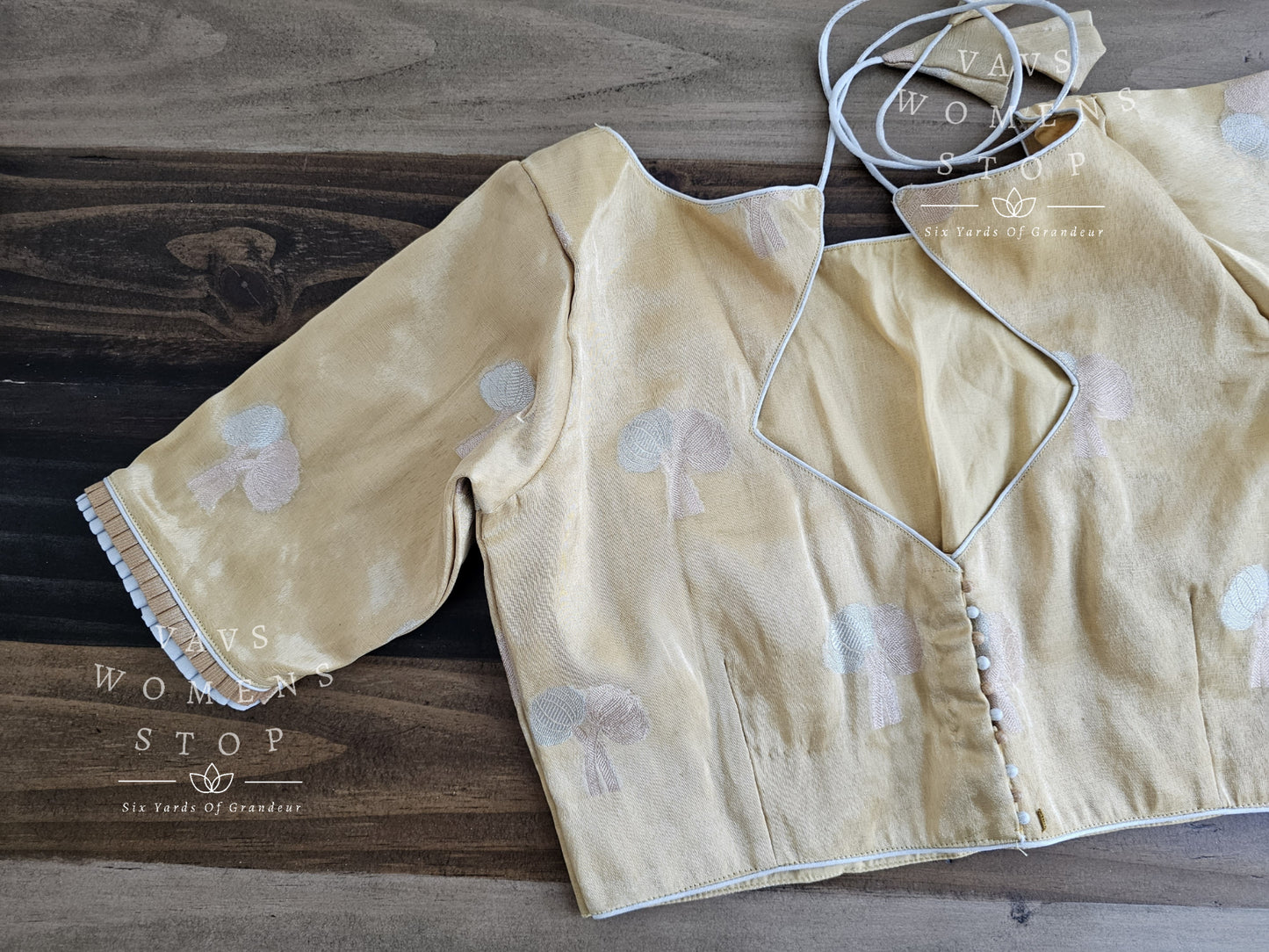 Gold Tissue Silk Designer Blouse