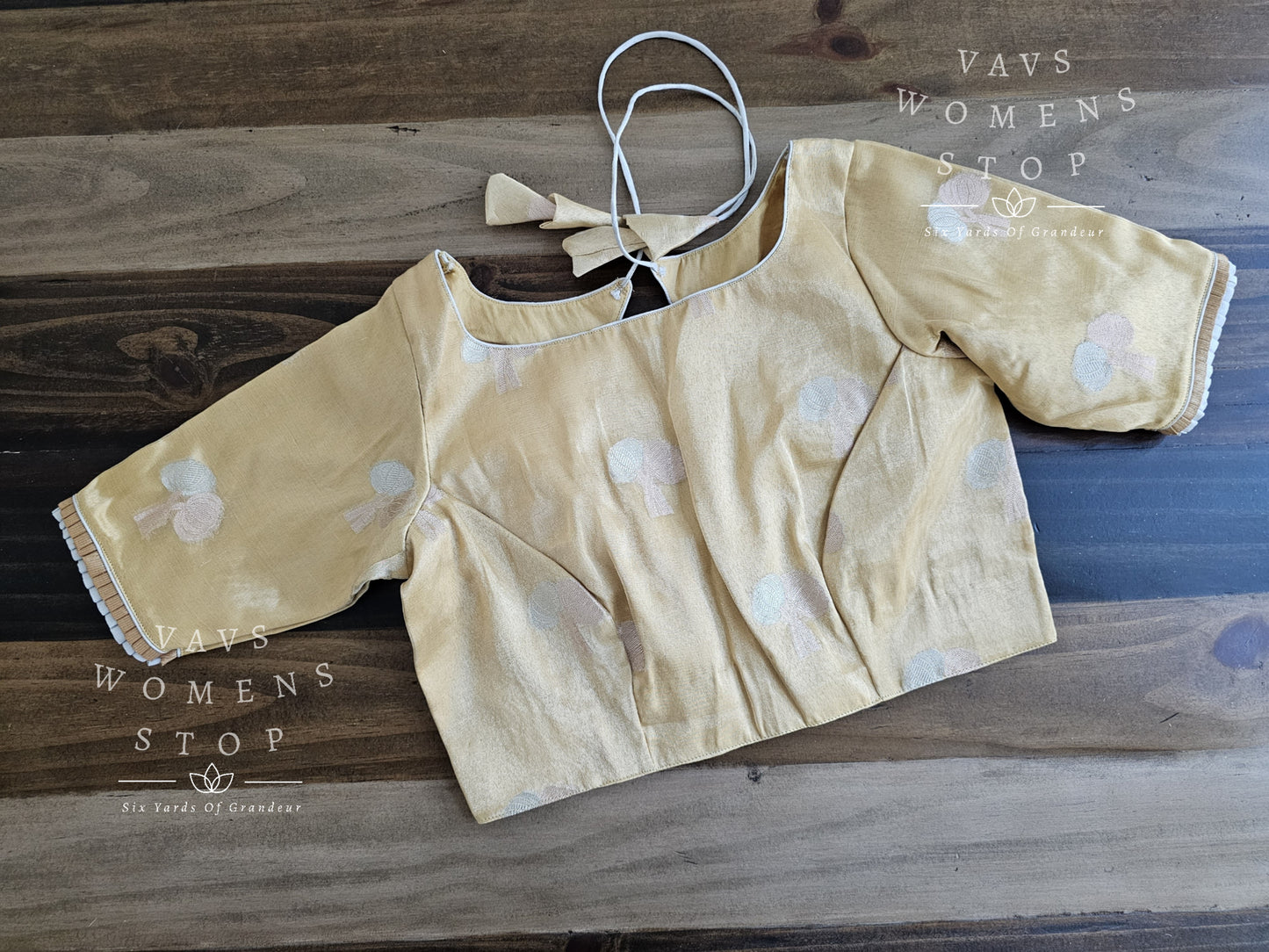 Gold Tissue Silk Designer Blouse