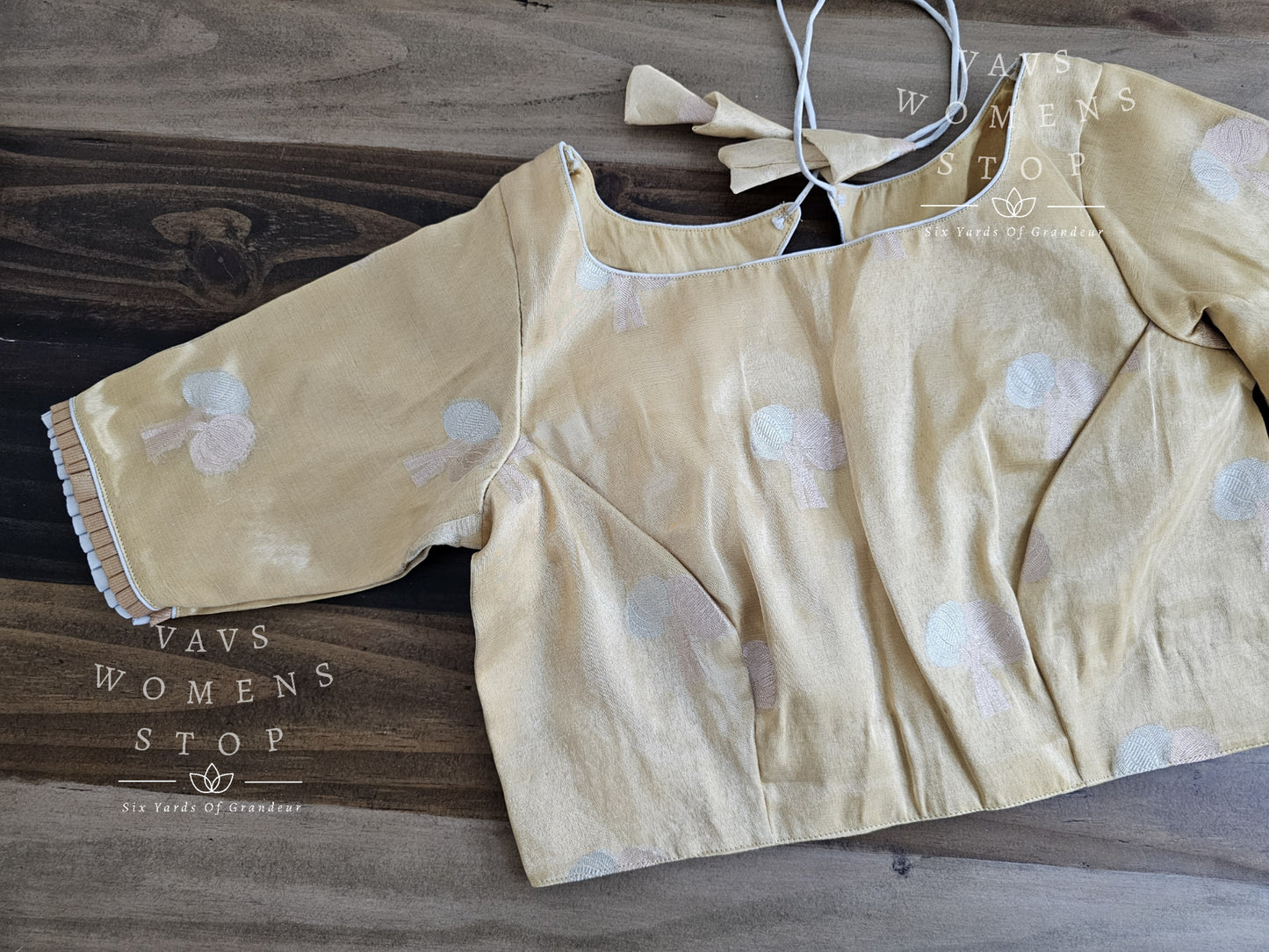 Gold Tissue Silk Designer Blouse