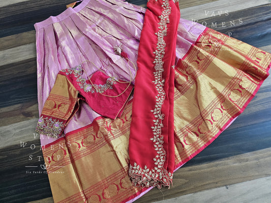 Pure Kanchi Silk Traditional Half Saree Set