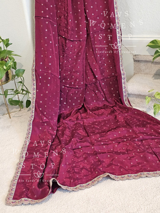Unique Customized Crepe Silk Saree