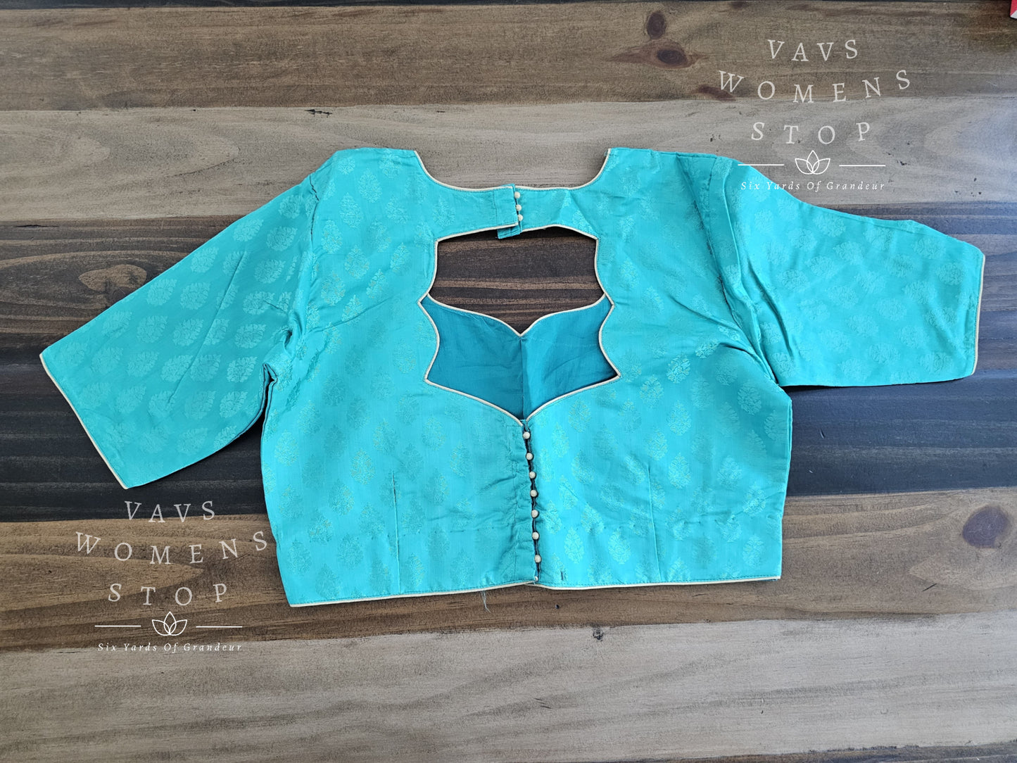 Teal Green Benarasi Blouse