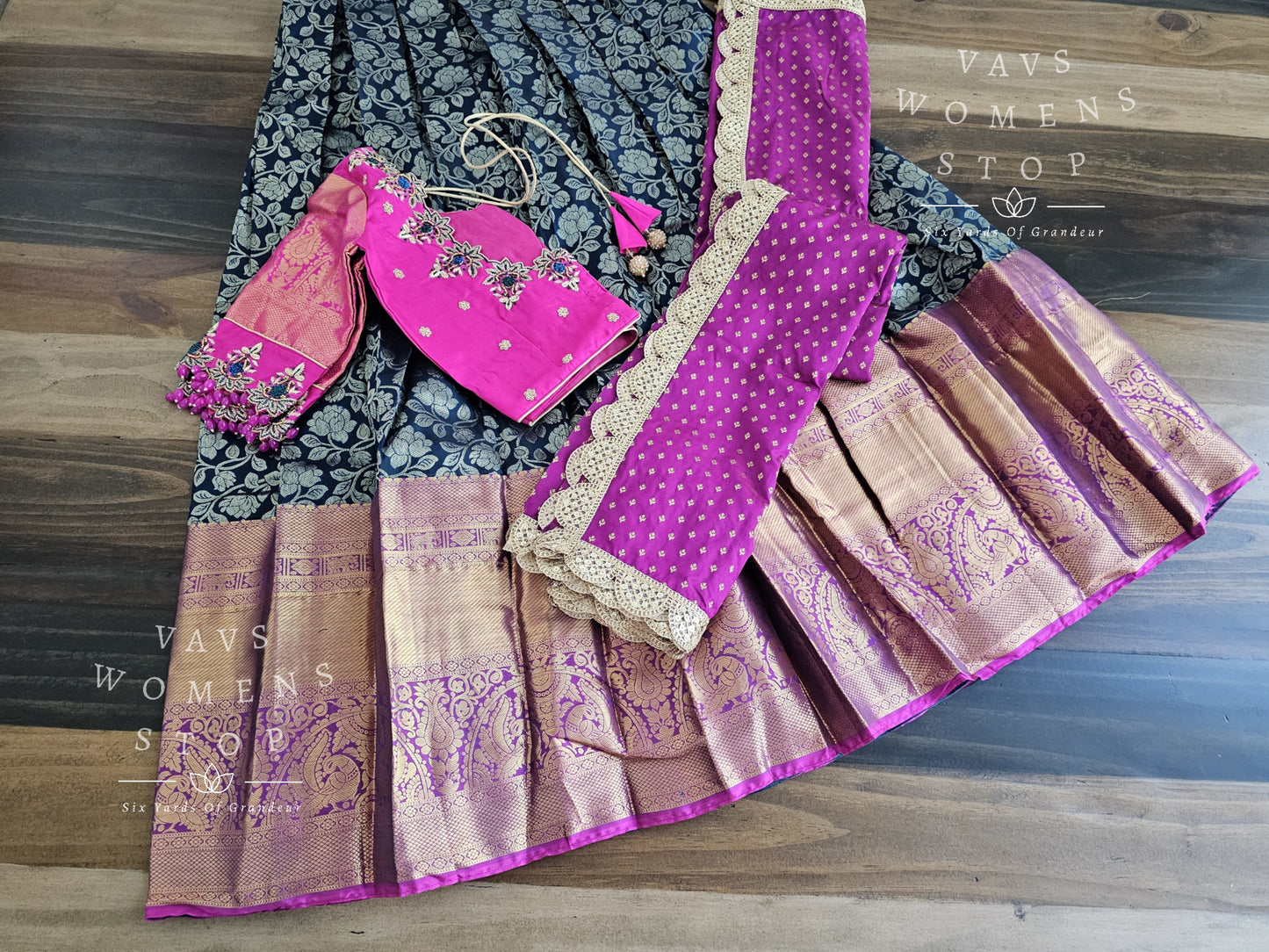 Pure Kanchi Silk Traditional Half Saree Set