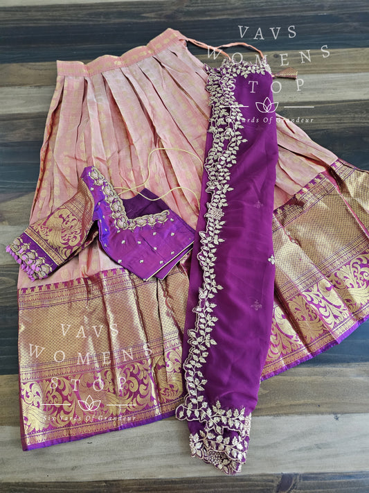Pure Kanchi Silk Traditional Half Saree Set