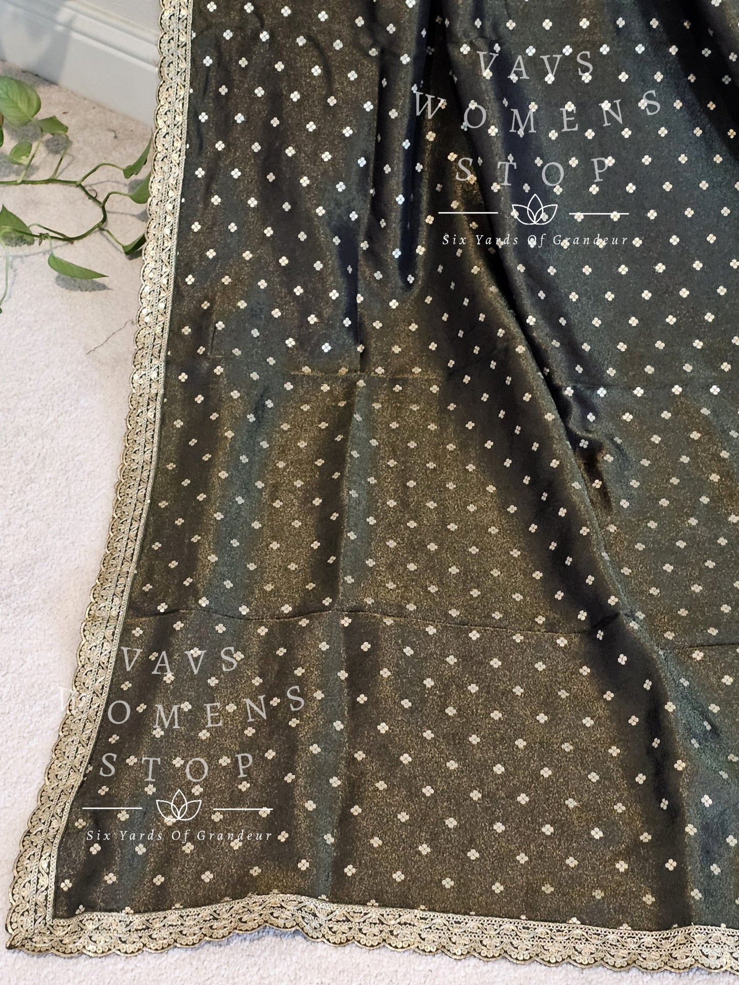 VAVS Customized Designer Tissue Saree - Benarasi Blouse