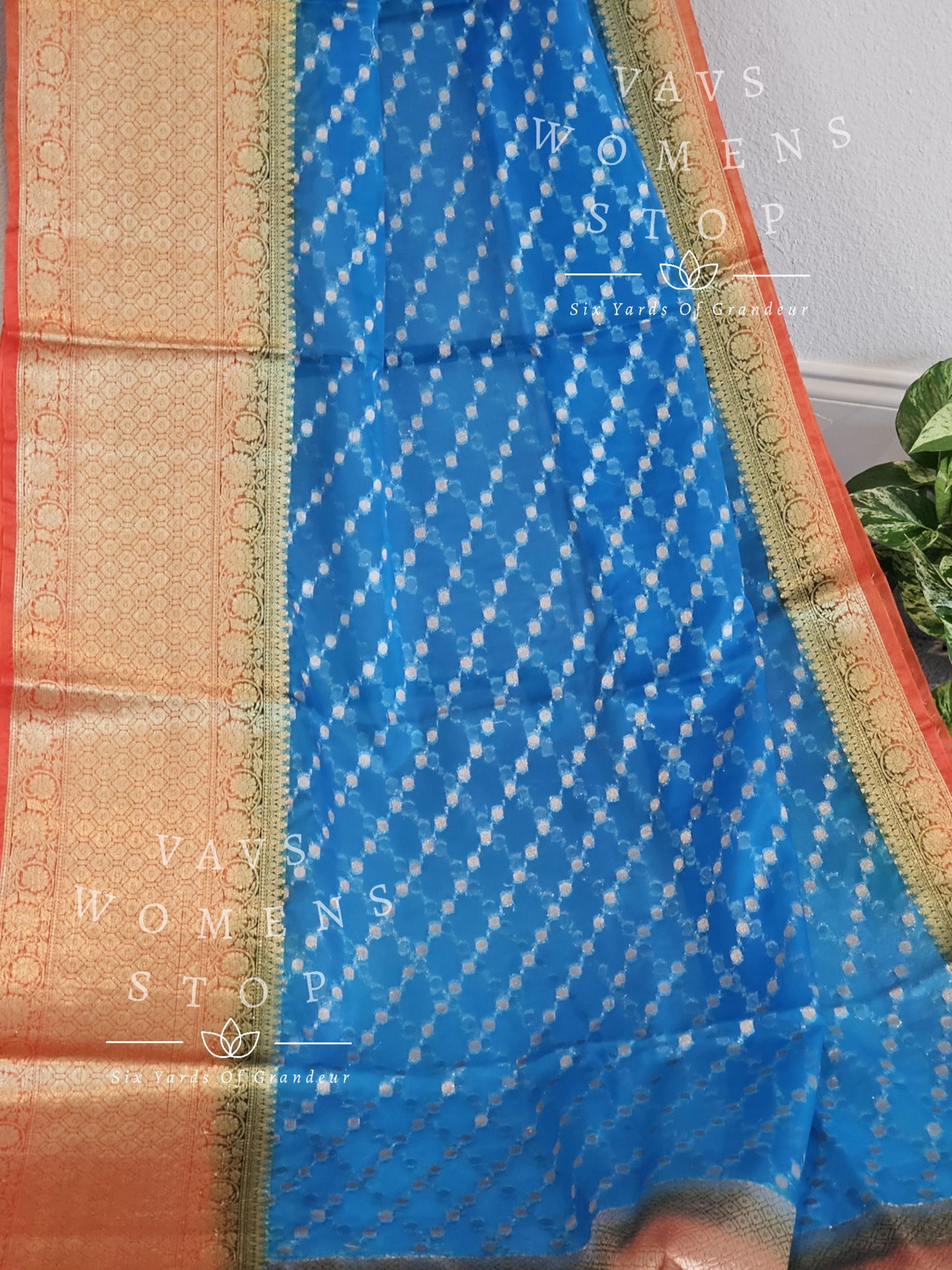 Kanchi Border Semi Organza Saree - Blouse