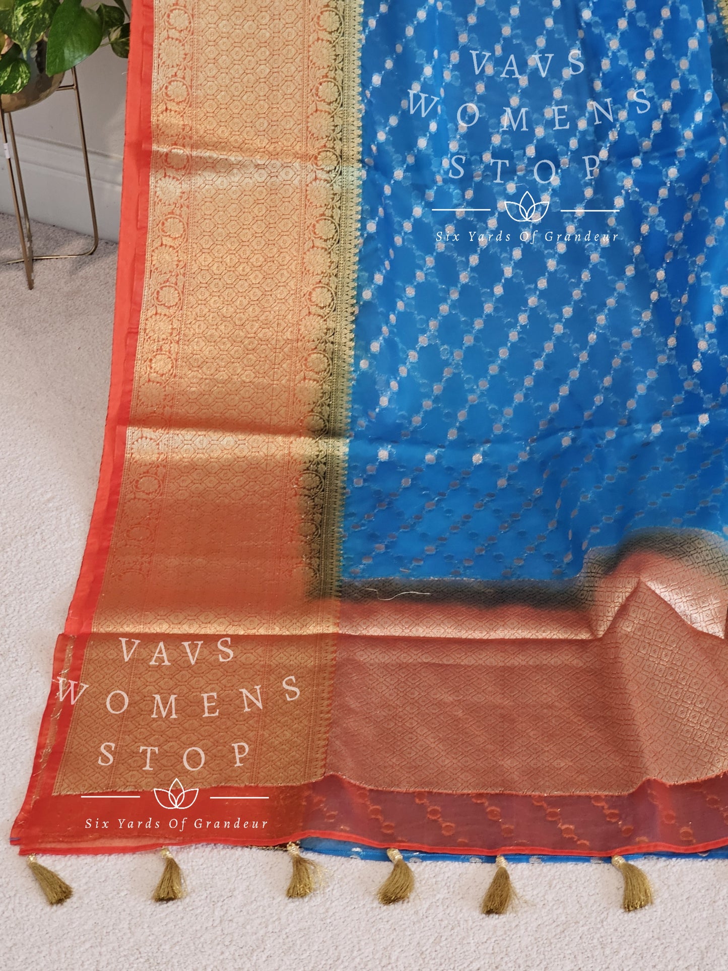 Kanchi Border Semi Organza Saree - Blouse