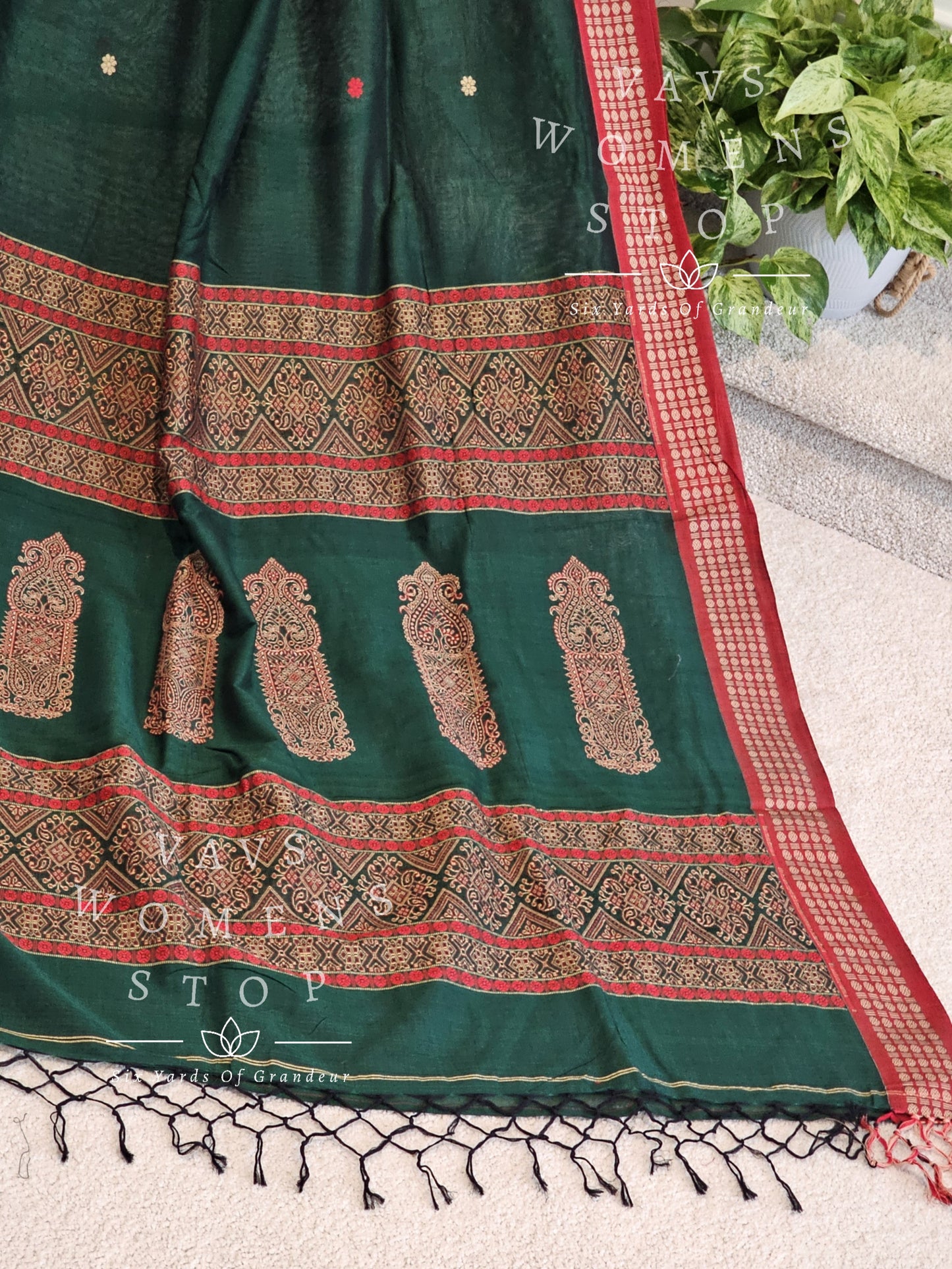 Organic Khadi Cotton Saree - Blouse