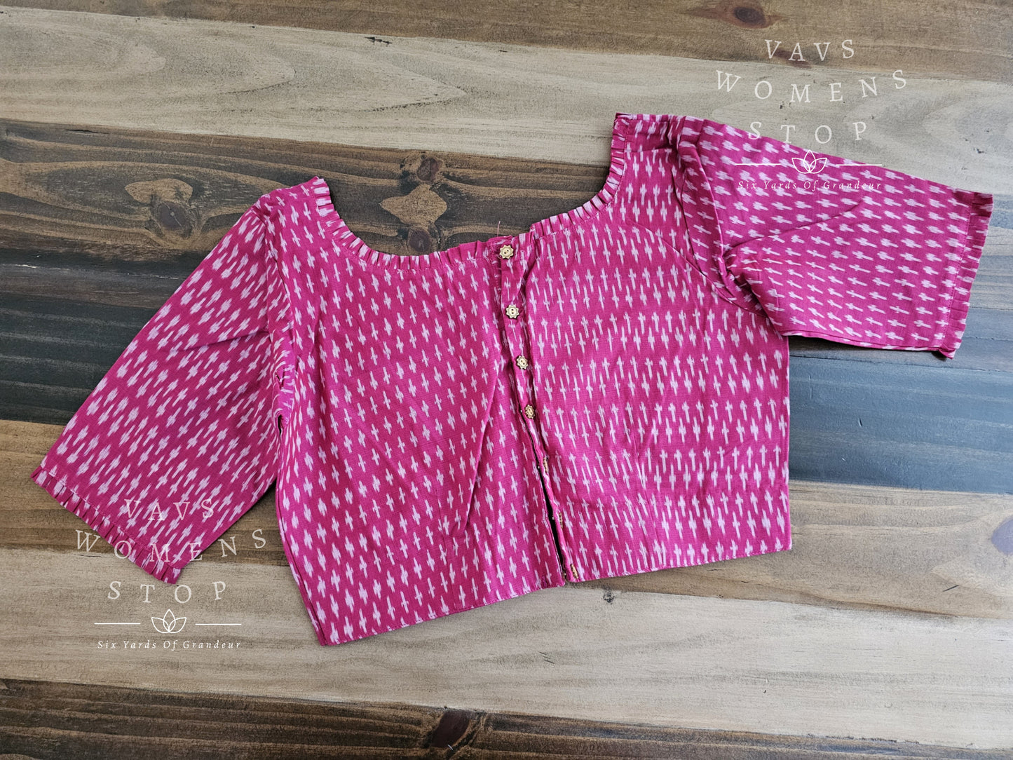 Pink Ikkat Sico Cotton Blouse