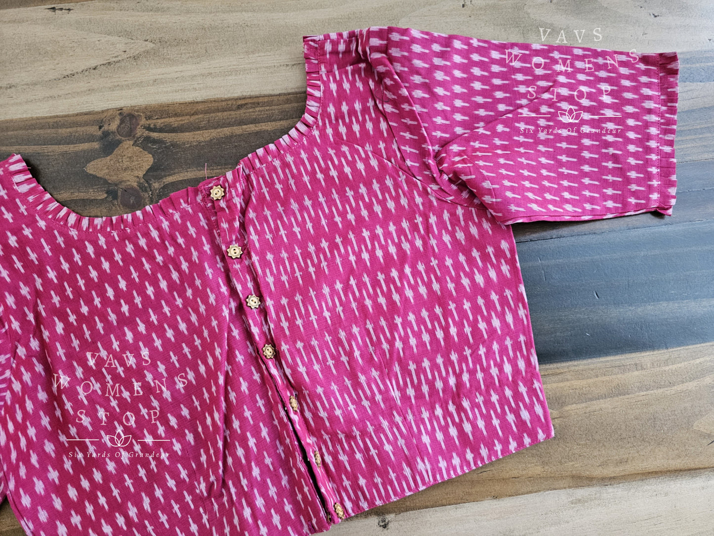 Pink Ikkat Sico Cotton Blouse