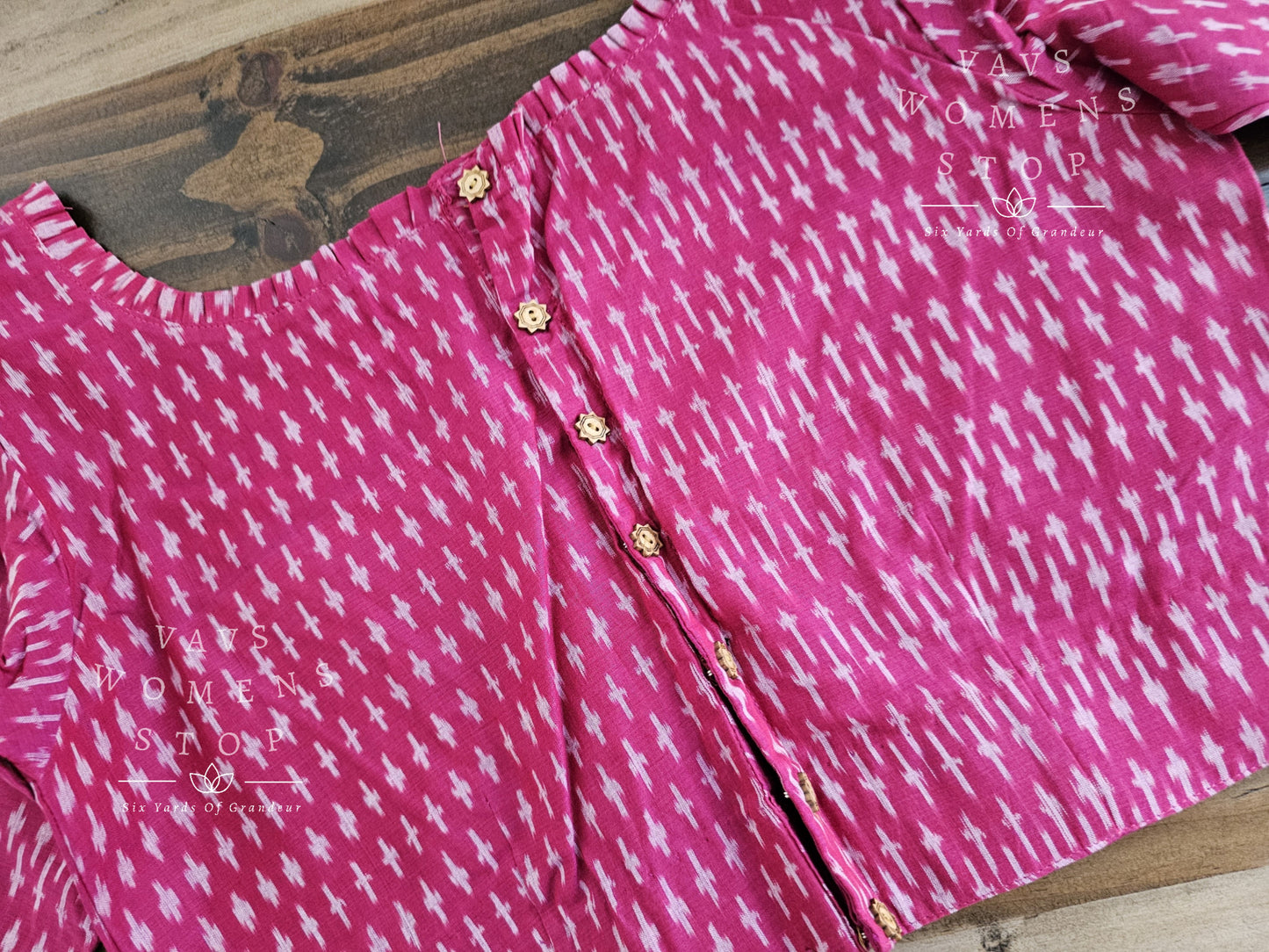 Pink Ikkat Sico Cotton Blouse