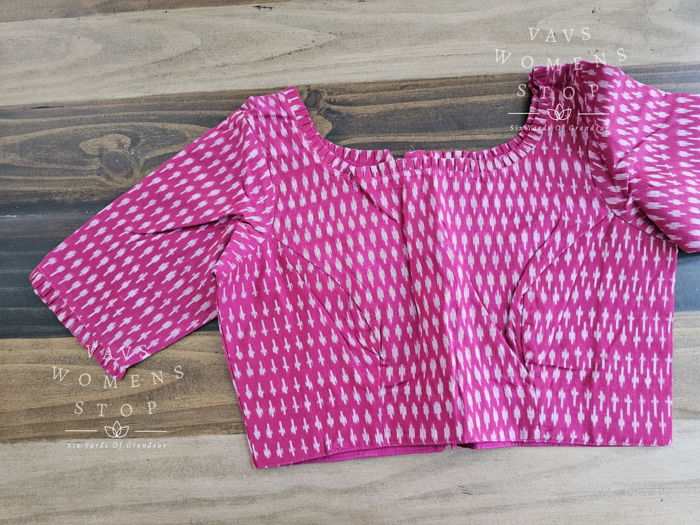 Pink Ikkat Sico Cotton Blouse