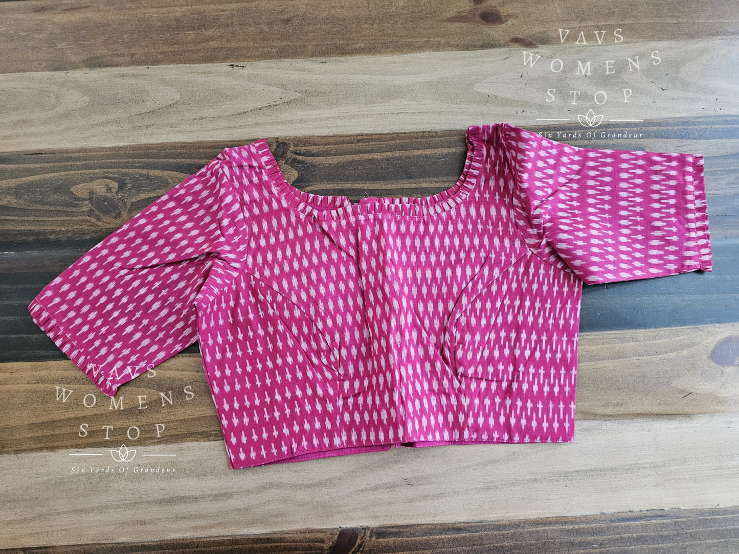 Pink Ikkat Sico Cotton Blouse