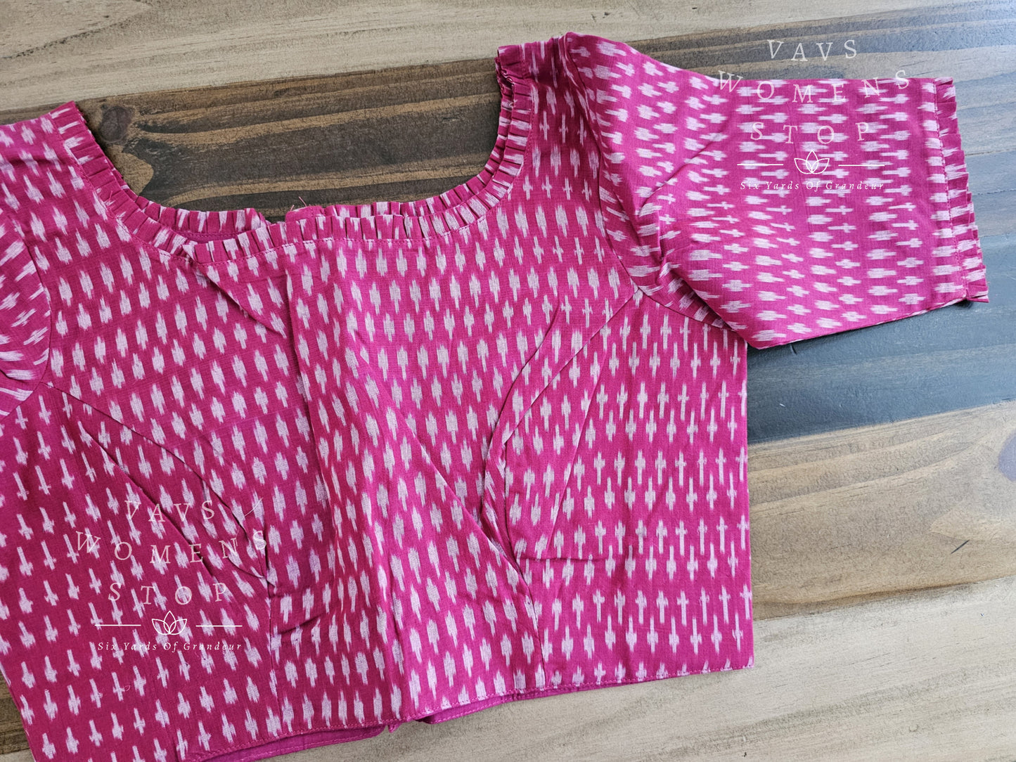 Pink Ikkat Sico Cotton Blouse