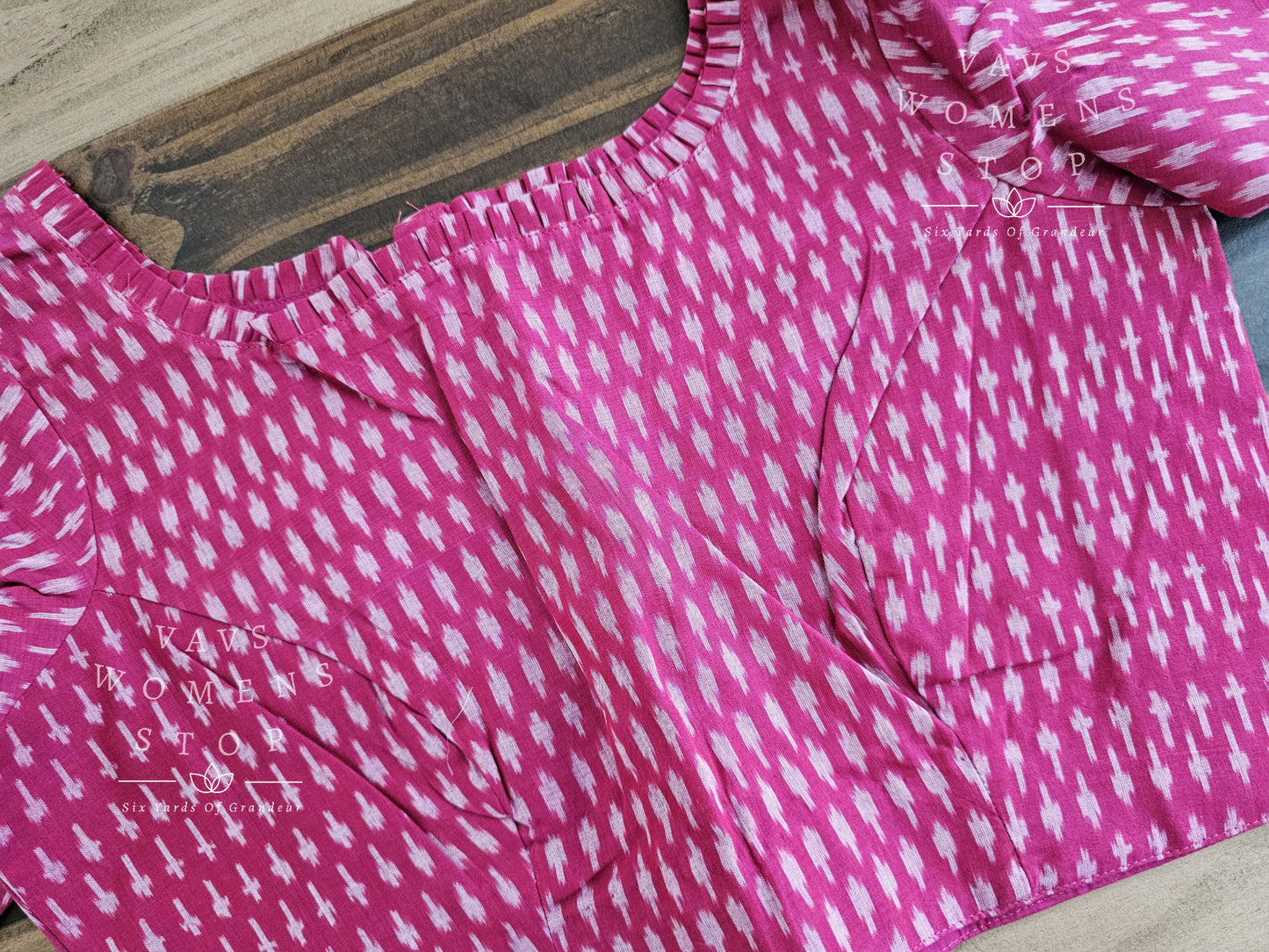 Pink Ikkat Sico Cotton Blouse