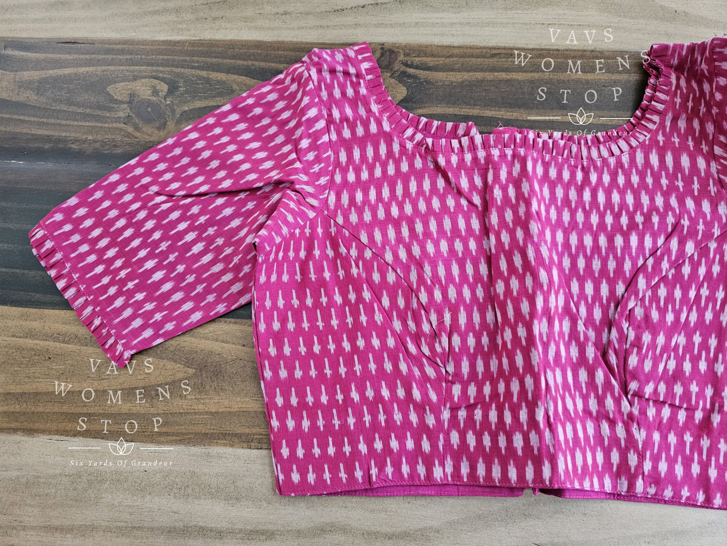 Pink Ikkat Sico Cotton Blouse