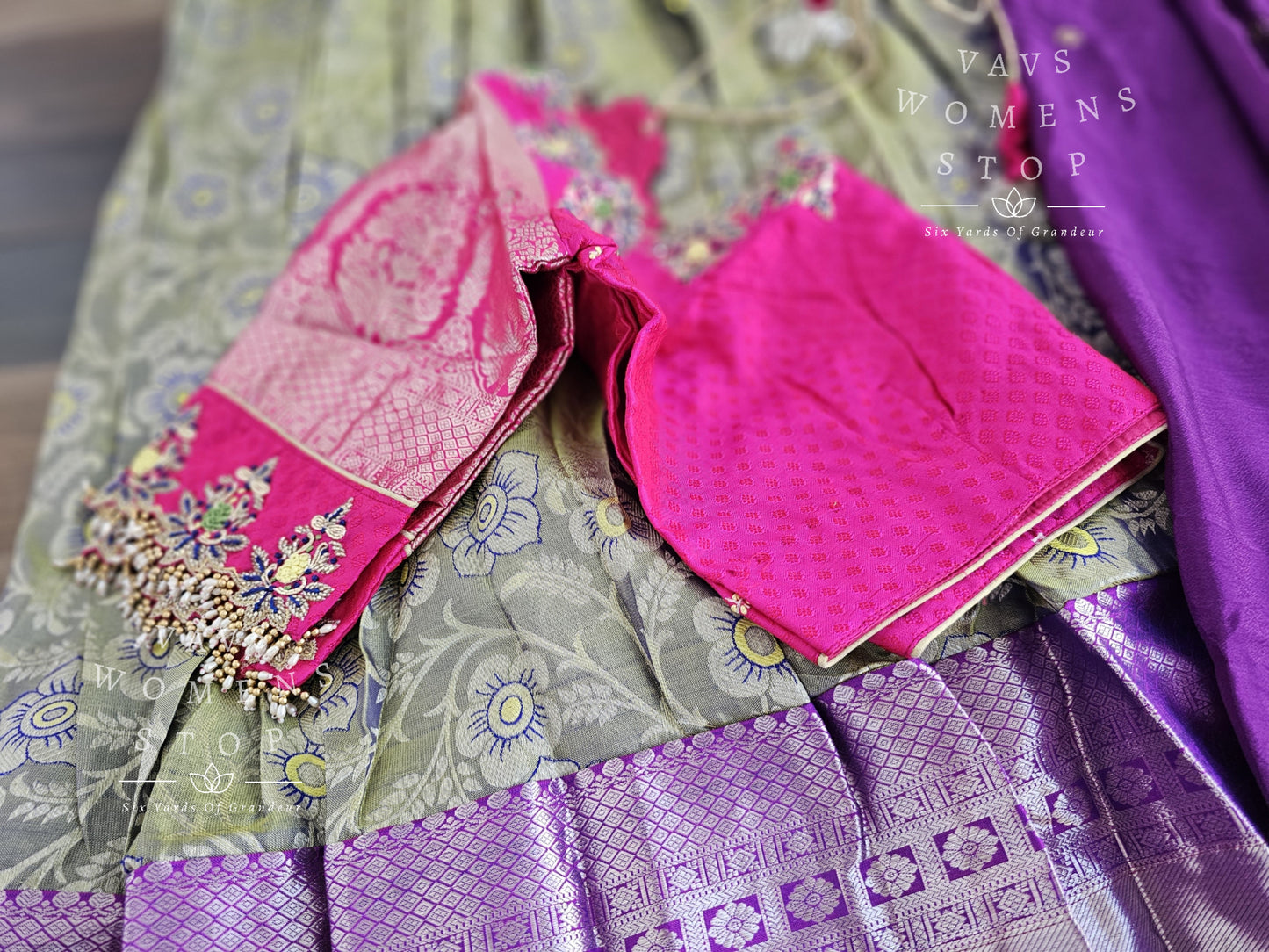 Pure Kanchi Pattu Silk Traditional Half Saree Set