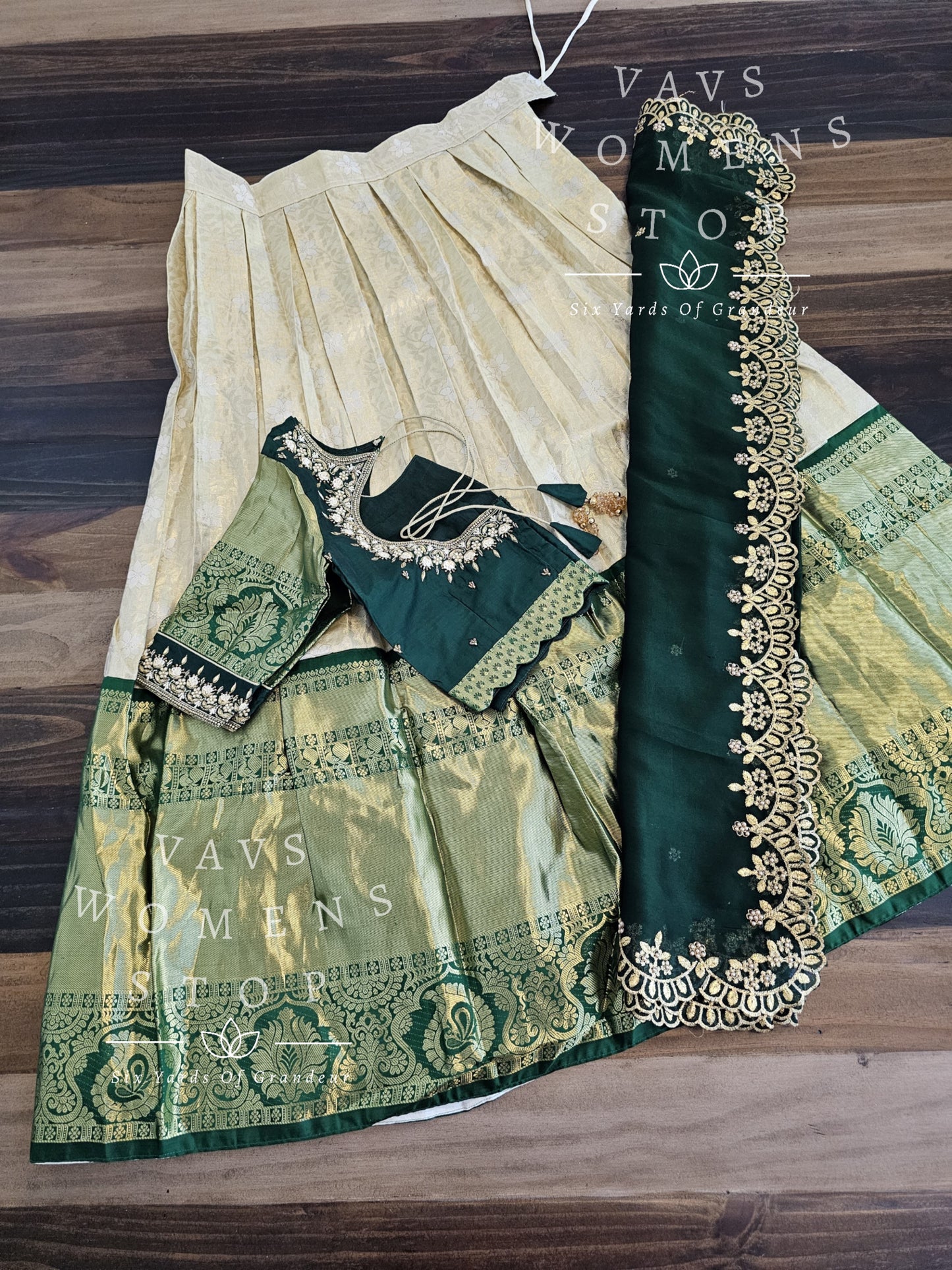 Pure Kanchi Pattu Silk Traditional Half Saree Set