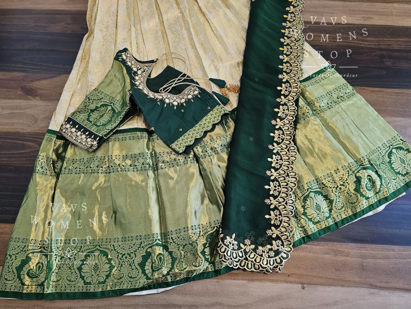 Pure Kanchi Pattu Silk Traditional Half Saree Set