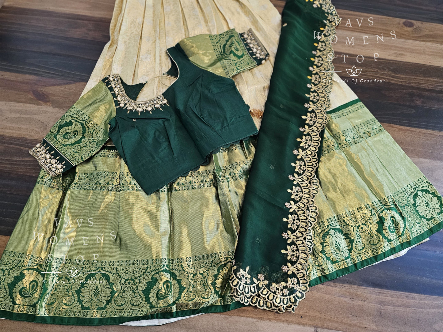 Pure Kanchi Pattu Silk Traditional Half Saree Set