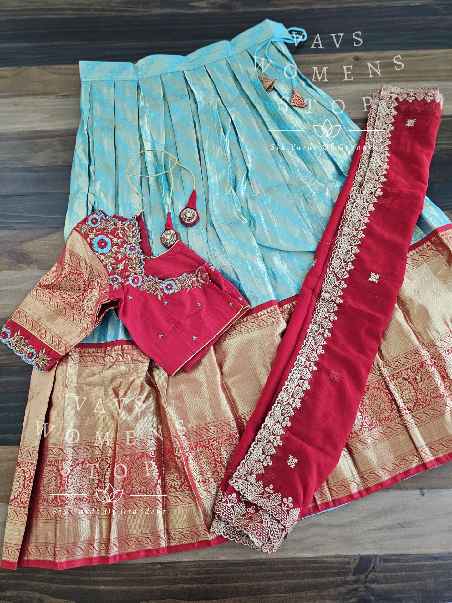 Pure Kanchi Pattu Silk Traditional Half Saree Set