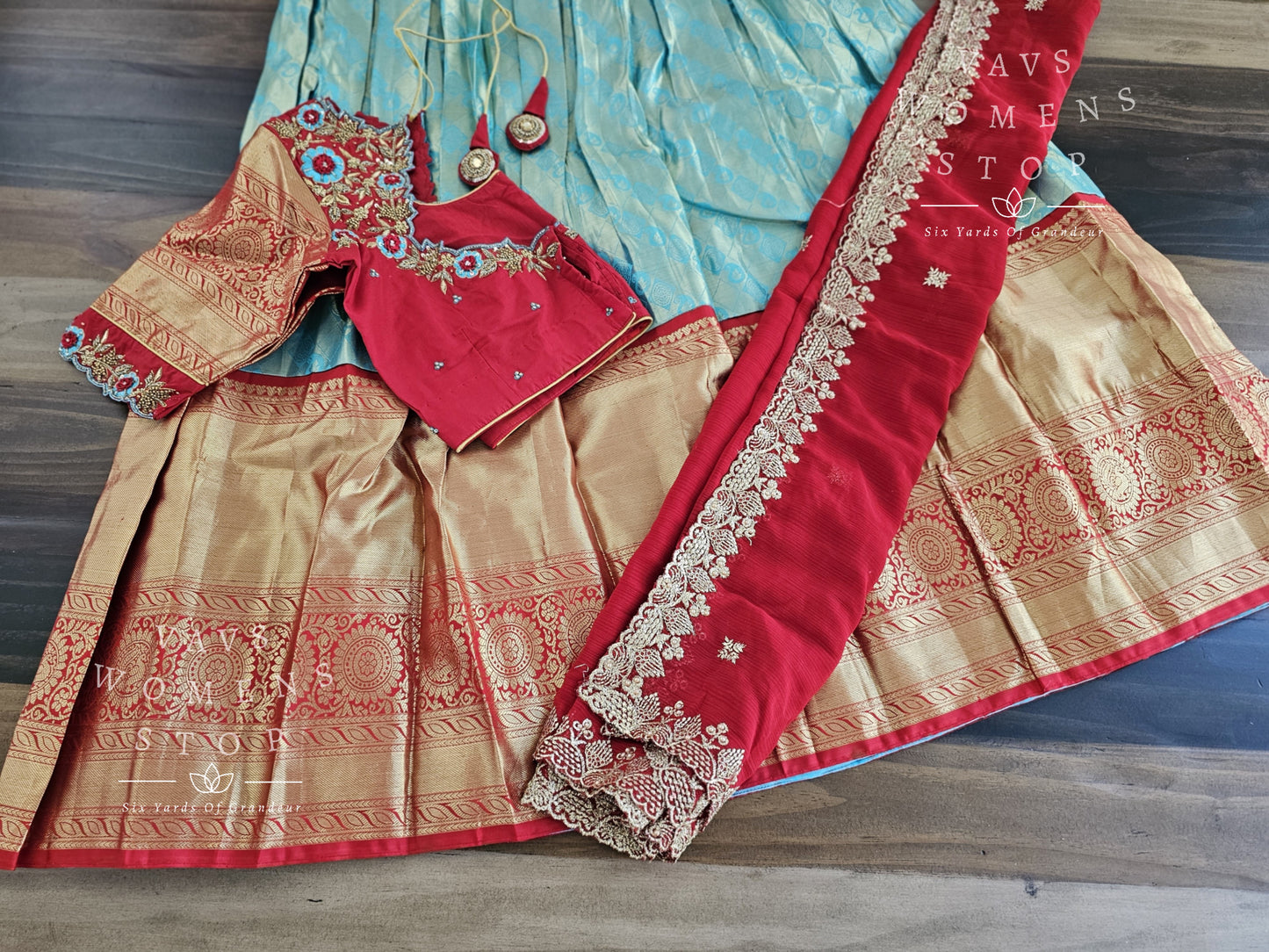 Pure Kanchi Pattu Silk Traditional Half Saree Set