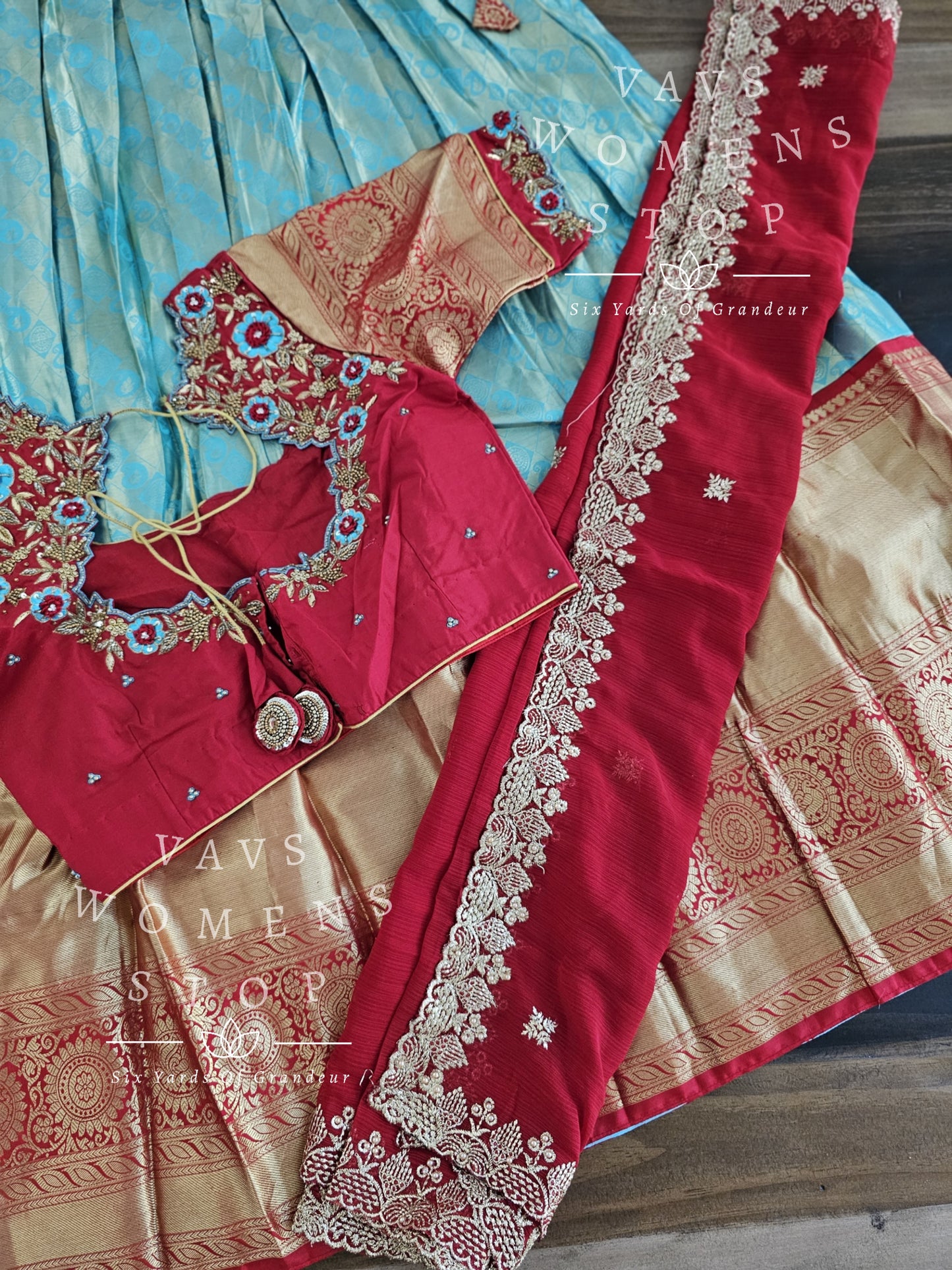 Pure Kanchi Pattu Silk Traditional Half Saree Set